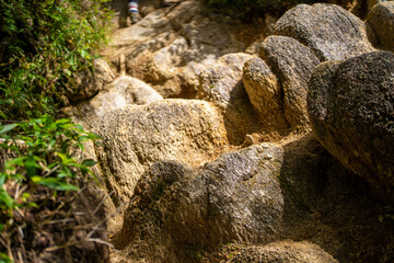 長野県安曇野市にある燕岳を登山する風景 A view of climbing Mt. Tsubame in Azumino City, Nagano Prefecture. 