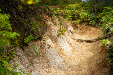 長野県安曇野市にある燕岳を登山する風景 A view of climbing Mt. Tsubame in Azumino City, Nagano Prefecture. 