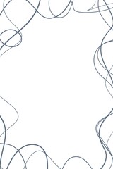 minimalist digital hand drawing abstract illustration of one line blue frame shape, white background, space for text