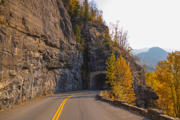Tunnel on Going-to-the-Sun road, Glacier National Park, Montana