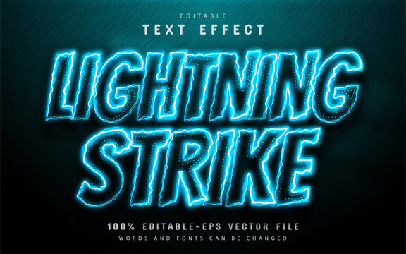 Lightning strike text effect neon style