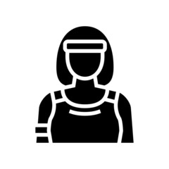 sport woman athlete glyph icon vector. sport woman athlete sign. isolated contour symbol black illustration