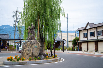 長野県安曇野市にある穂高駅周辺の風景 Scenery around Hotaka Station in Azumino...