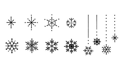 雪と氷の結晶のセット 冬のシンボルのイラスト ベクター Blue Wall Mural Bl Nori