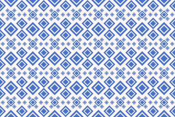 Effect Ethnic decorative tapestry. Tie dye Seamless Pattern. Blue Watercolor striped tile with rhombuses, triangles. tie dye pattern for fashion, card, wrapping paper.