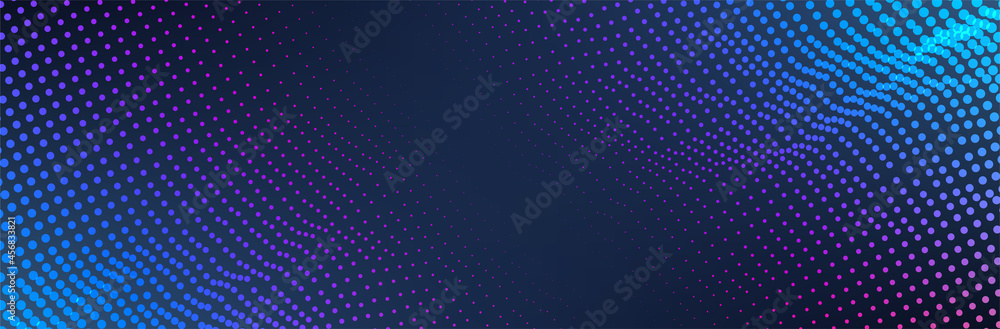 Poster abstract dot background. tech wave. 3d pattern. vector illustration