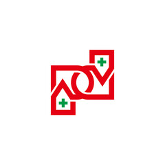 Obraz premium letter pd plus medical overlapping line logo vector