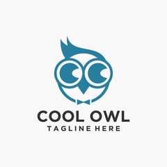 Simple and Modern Cool Owl Logo Vector