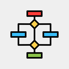 Fototapeta premium Vector illustration of hierarchy icon in filled line style for any projects