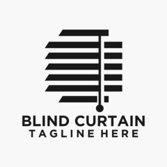 Simple Blind Curtain Logo Vector