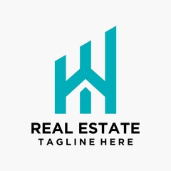 Simple Line Real Estate Logo Vector
