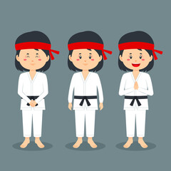 Karate Character with Various Expression
