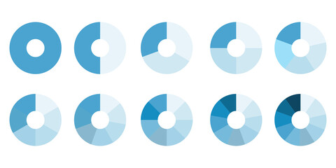 Blue circle. Infographic circle. Process chart. Cycle diagram. Segment infographic. Vector illustration. Stock image.