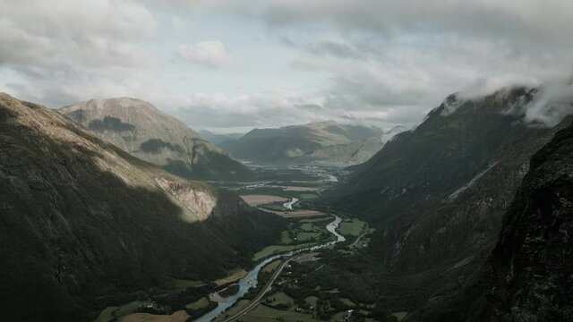 Time lapse of beautiful valley in Western Norway