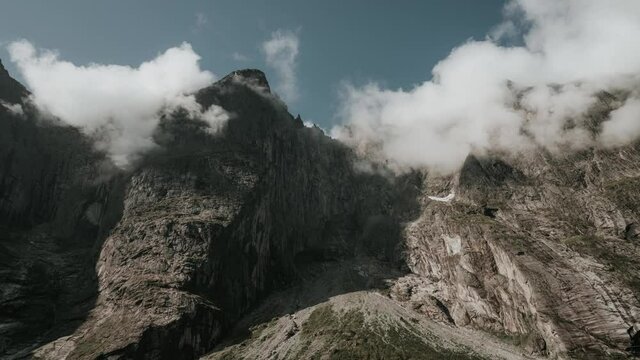 Time lapse of The Troll Wall  in Norway - the tallest vertical rock face in Europe