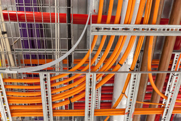 cabling and wiring close up for building comminications and control systems