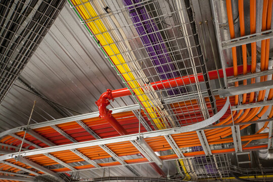 colorful wiring and communications cabling