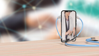 Computer Notebook smartphone tablet stethoscope doctor nurse scientist technology online digital...