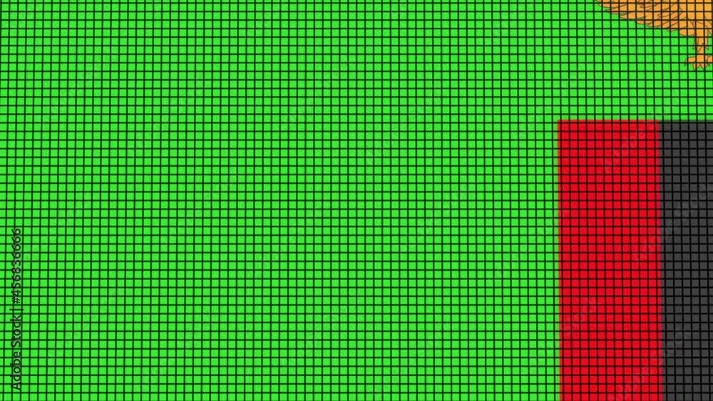 Poster zambia flag animated in pixel grid style technology background