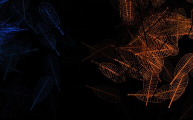 Dark Blue, Yellow vector abstract design with leaves.