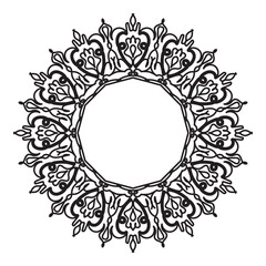 Mandala circle frame decorative element for logo  wedding invitations