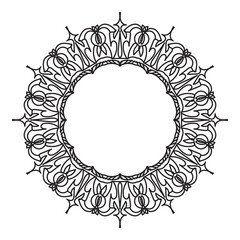 Mandala circle frame decorative element for logo  wedding invitations