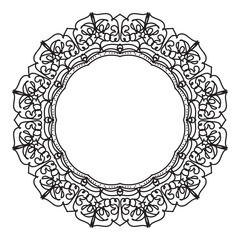 Mandala circle frame decorative element for logo  wedding invitations