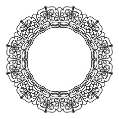 Mandala circle frame decorative element for logo  wedding invitations