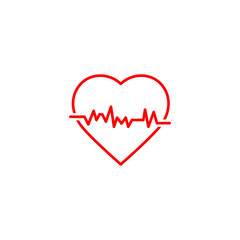 Heart pulse icon design template illustration isolated