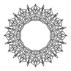 Mandala circle frame decorative element for logo  wedding invitations