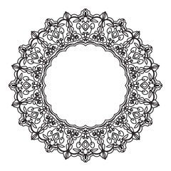 Mandala circle frame decorative element for logo  wedding invitations