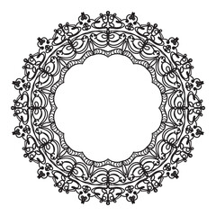 Mandala circle frame decorative element for logo  wedding invitations