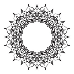 Mandala circle frame decorative element for logo  wedding invitations