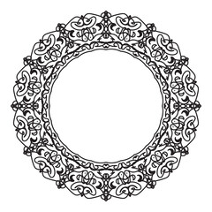Mandala circle frame decorative element for logo  wedding invitations