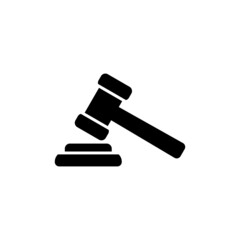Icono de martillo de justicia. Mazo de juez. Concepto de ley y justicia. Icono de martillo en diferentes estilos. Tribunal de la corte. Ilustración vectorial