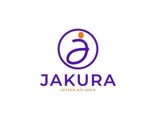 Modern letter a and j logo template