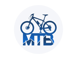 Mountain bike logo design illustration