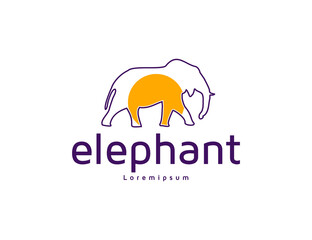 Simple elephant logo design template