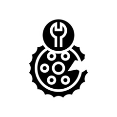 maintenance and repairs glyph icon vector. maintenance and repairs sign. isolated contour symbol black illustration