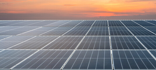 Solar cell system, solar energy clean energy, Care of the Environment, Ecology concept.