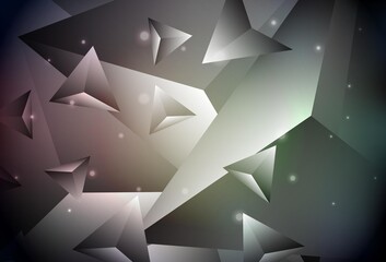 Dark Green, Red vector abstract polygonal pattern.