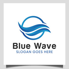 abstract logo blue wave in beach, sea, ocean, for Wave icons, water sea element, ocean liquid curve
