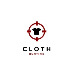 Fototapeta premium Cloth hunting logo design concept modern, clothes target logo design graphic element