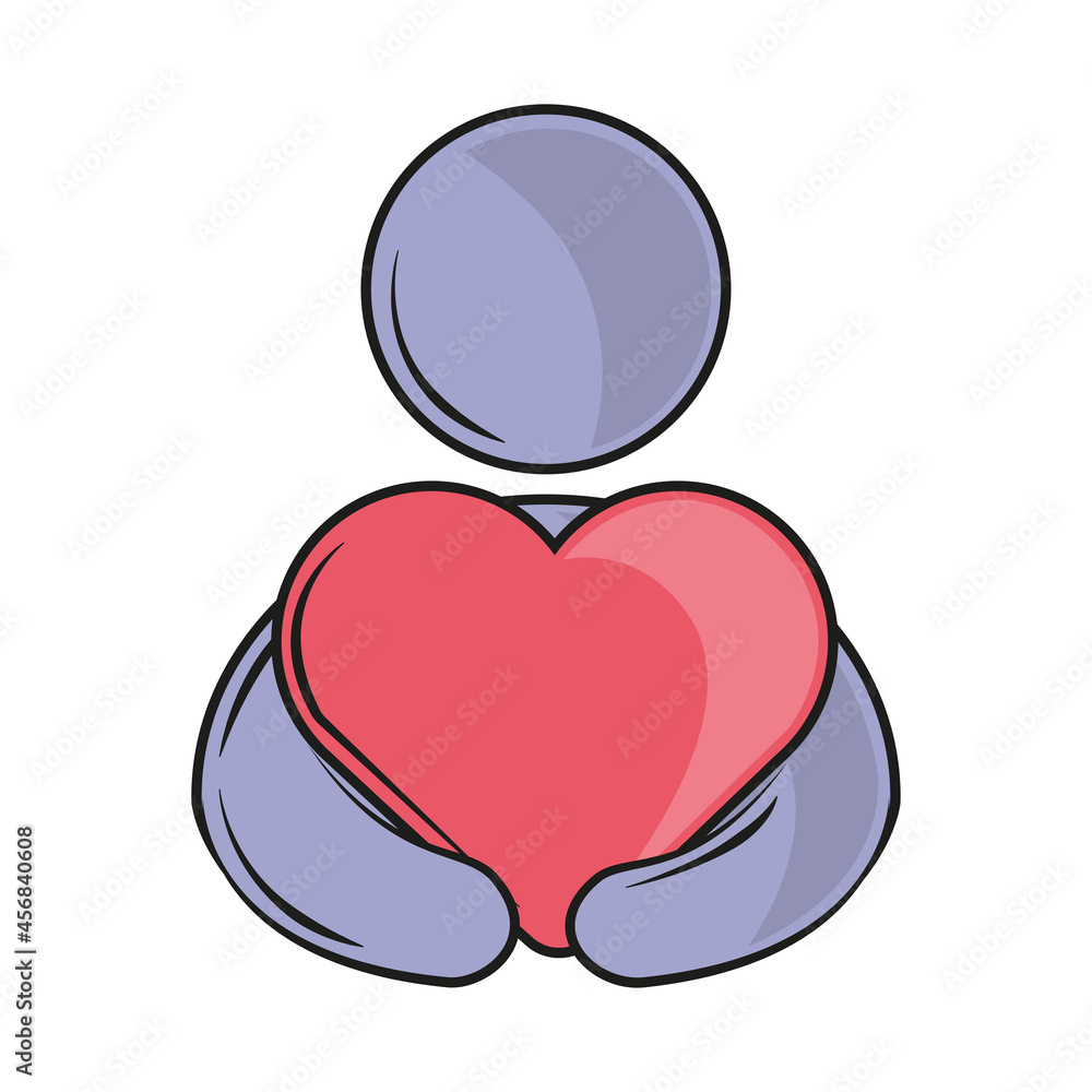 Sticker avatar caring a heart