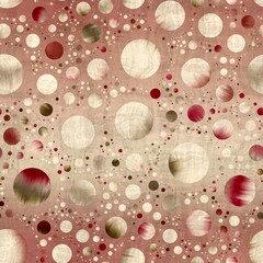 Seamless abstract circle geo pattern surface print. High quality illustration. Gorgeous design of random packed circles filled with tie dye patches. Psychedelic modern floor swatch. Textured material.