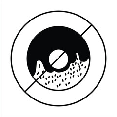 Fototapeta premium No junk food, no drink, stop junk food and drink icon, Stop eating junk food, No eat Drink icon