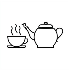 Teapot Coffee cup, the tea ceremony, tea, monochrome, teacup, Teapot kettle tea kettle icon