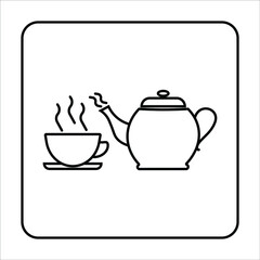 Teapot Coffee cup, the tea ceremony, tea, monochrome, teacup, Teapot kettle tea kettle icon