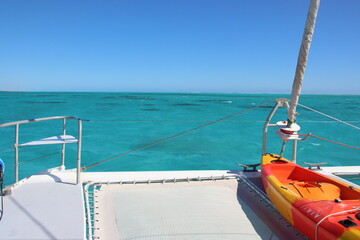 Sailing on Ningaloo Reef near Exmouth, Western Australia.