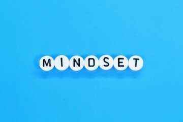 letters of the alphabet in a white circle with the word Mindset